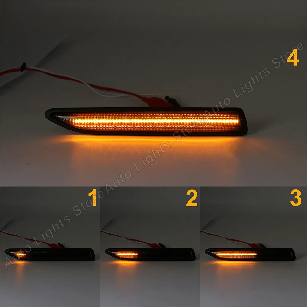 2Pcs For Ford Mondeo Mk4 2007 2008 2009 2010 2011 2012 2013 2014 2015 Dynamic Sequential LED Side Marker Light Turn Signal Lamp |