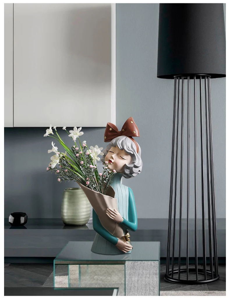 

Nordic living room entrance key storage decoration bouquet Butterfly Girl Flower Arrangement and flower home decoration
