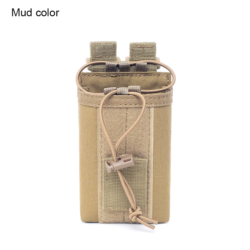 Mud color Тактическая радио сумка поясная сумка Портативная кобура держатель рации военный Molle нейлоновый подсумок Карманный - Цвет: Mud color