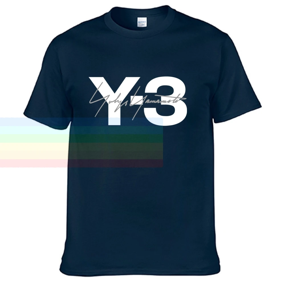 Футболка Y3 Yohji Yamamoto Мужская классическая с надписью брендовая тенниска из хлопка
