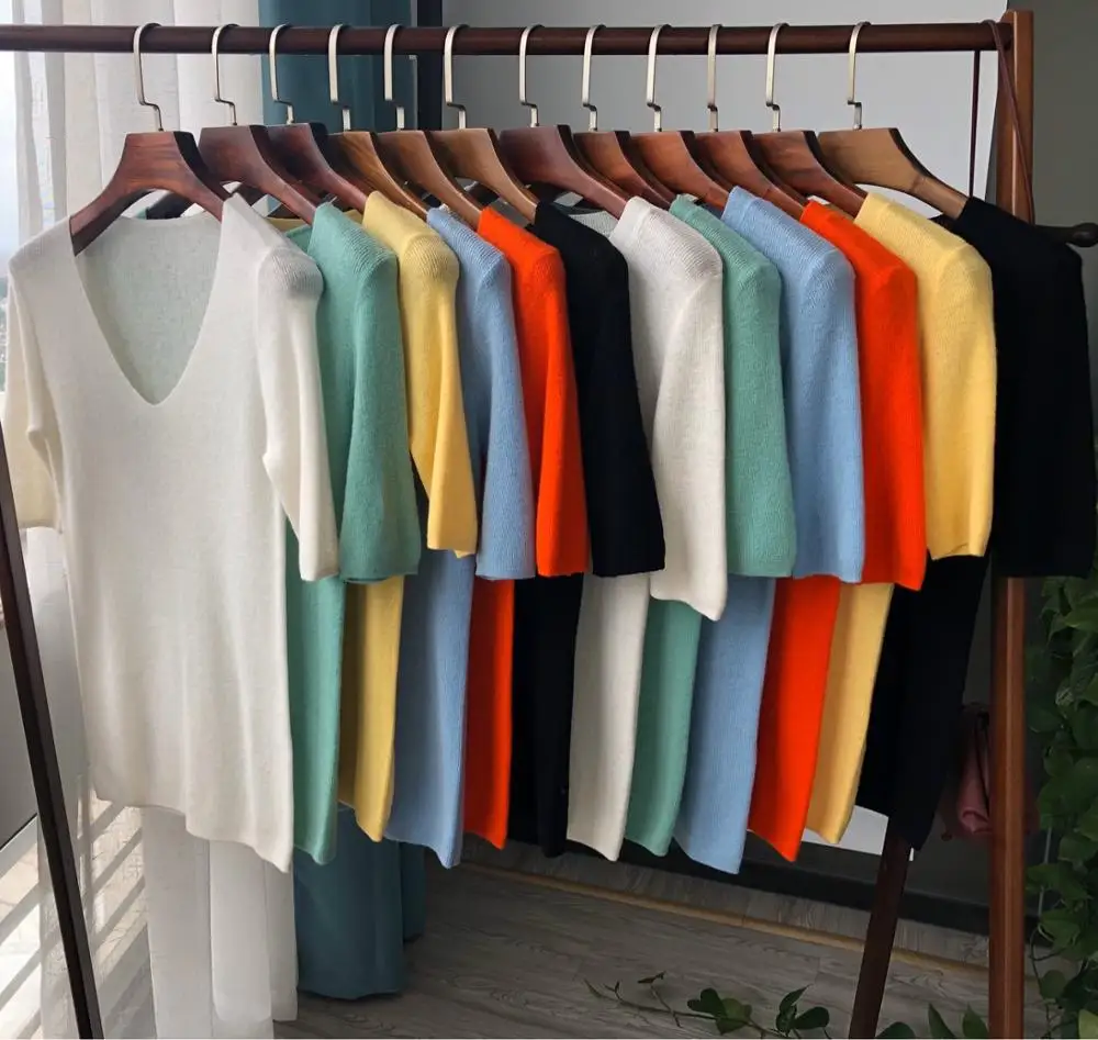 

Свитер женский шерстяной, в стиле ретро, с рукавами до локтей, 100%