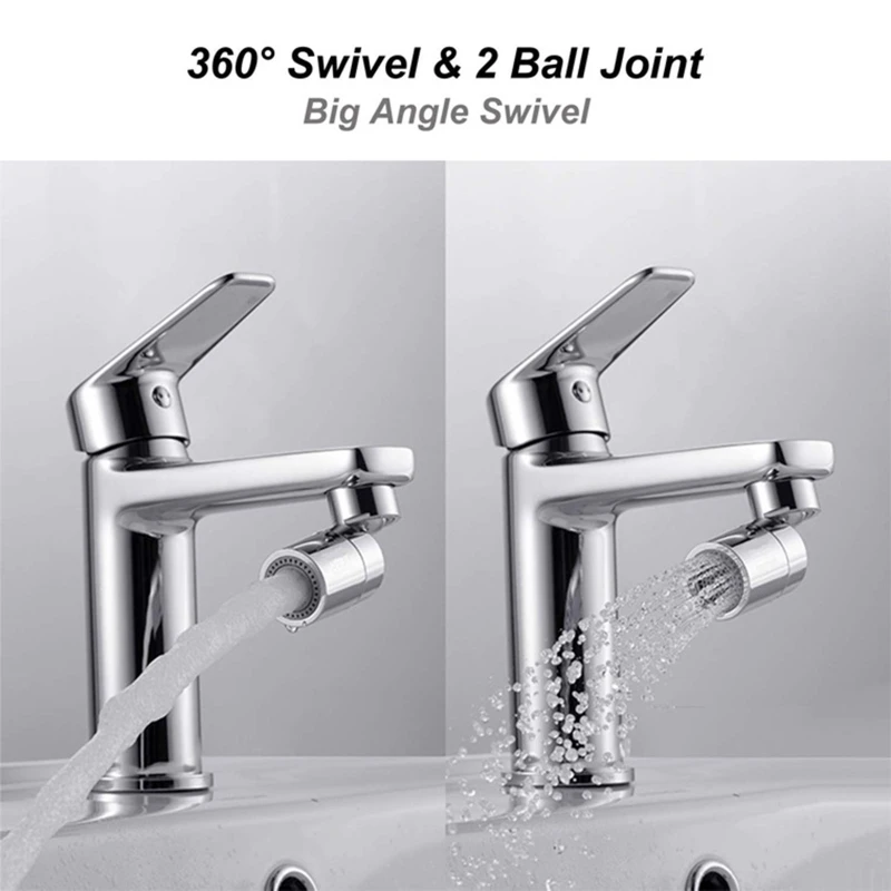 

Water Saving Filter Sprayer Sink Aerator Mixer 2 Modes Adjustable 360 Swivel Kitchen Tap Head Faucet