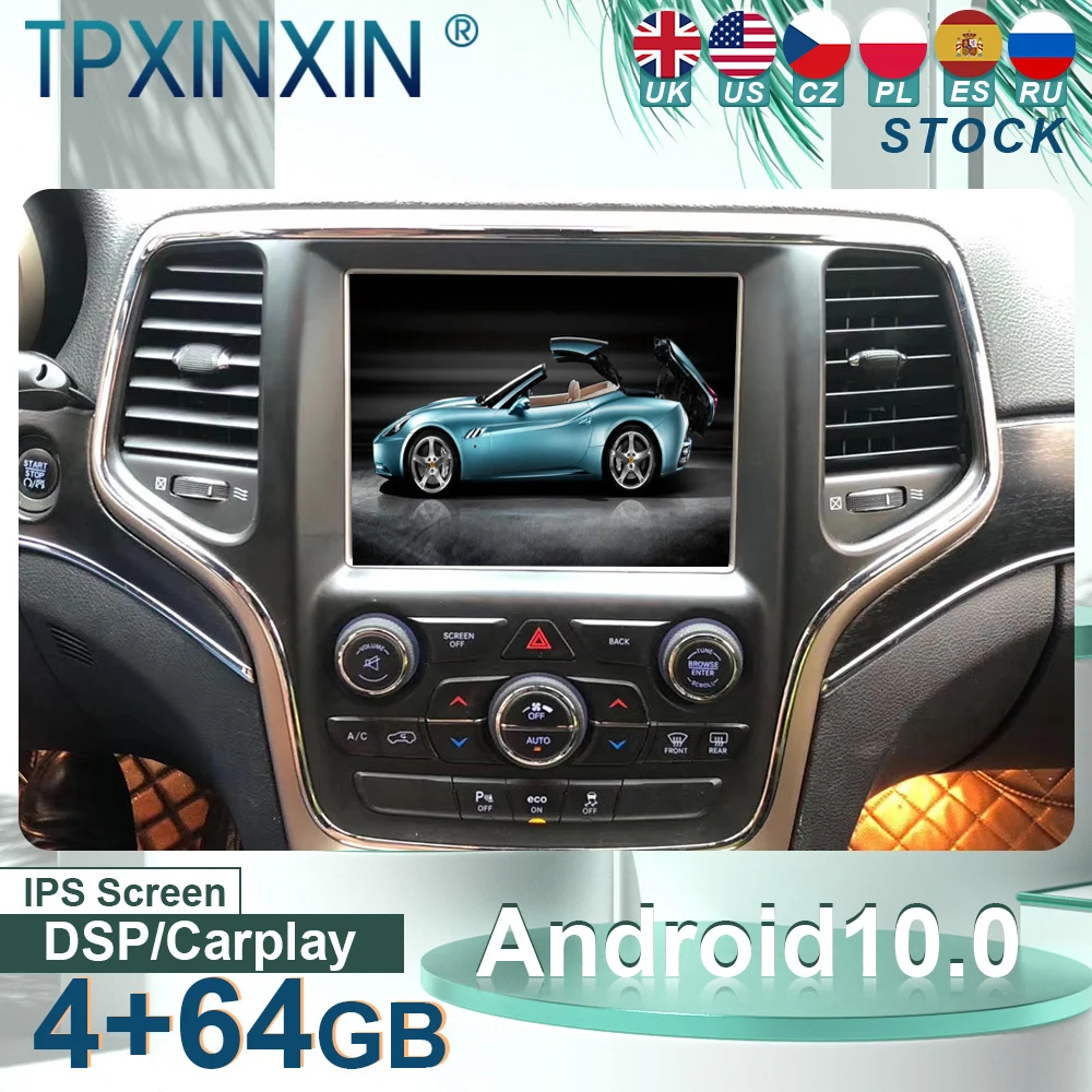 

For Jeep Grand Cherokee Chrysler 300C Dodge Android 10 Carplay Radio Player Car GPS Navigation Head Unit Car Stereo WIFI DSP BT