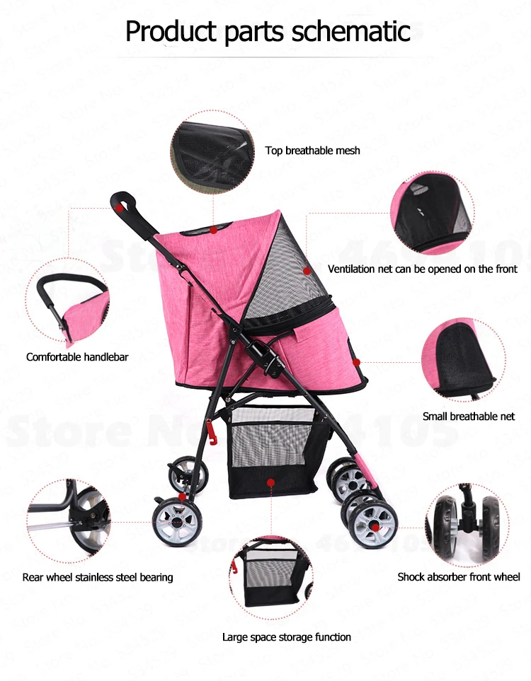 H Ultralight Dog Stroller/Cat Puppy Travelling Carrier Cart Walking/Shopping Stroller Folding Pet Buggy House/Kennel Parm Дом и сад