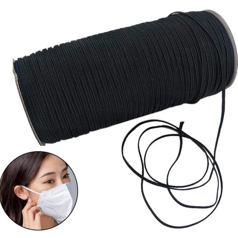 160 ярдов 100 Белый Черный 3 мм 6 широкий плоский эластичный ремешок Плетеный