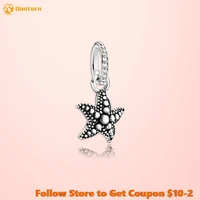 danturn 925 sterling silver bead beaded starfish pendant compatible with original pandora necklaces women diy jewelry making