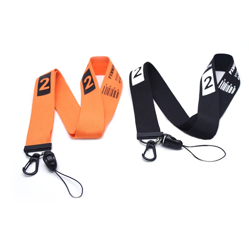 Ремешок из хлопчатобумажной ленты черный оранжевый ремешок для телефона ключей