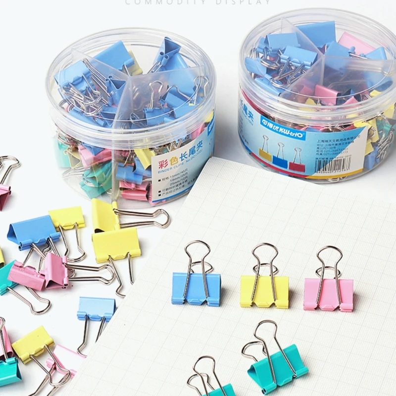 

84 Pack Metal Paper Clips Binder Clips Photo File Paper Document Clip Clamp Organizer Barrel Case Included for Office