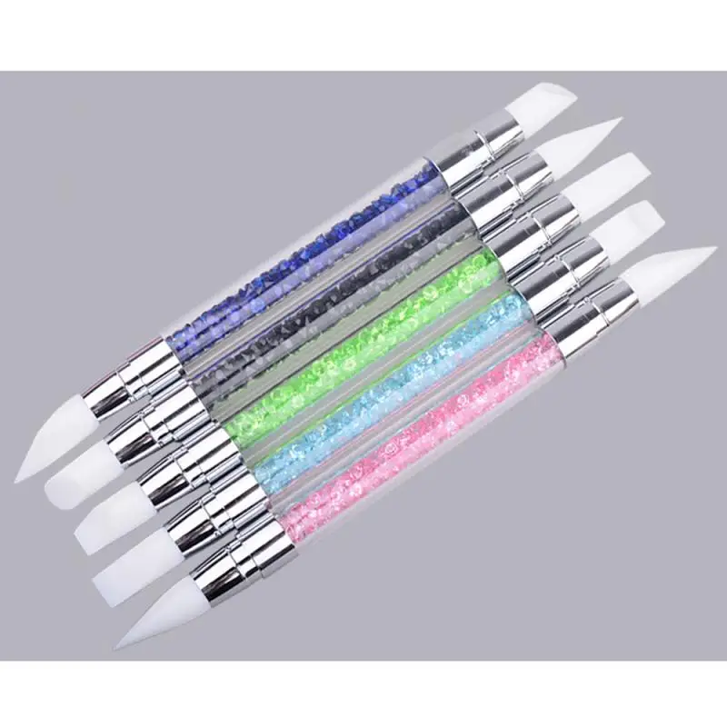 ELECOOL двухсторонний инструмент для силиконовая головка Nail Art нажмите с силой так