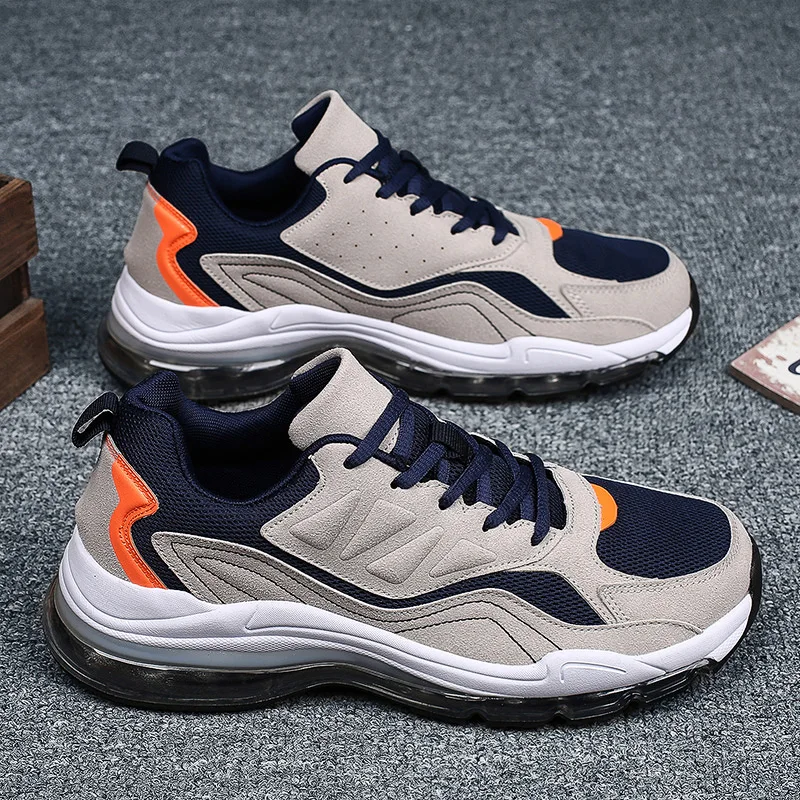 

2019 Breathable mesh Men Sneakers Comfortable Air Cushion Outdoor Walking Heightened Red Running Shoes Big Size 46