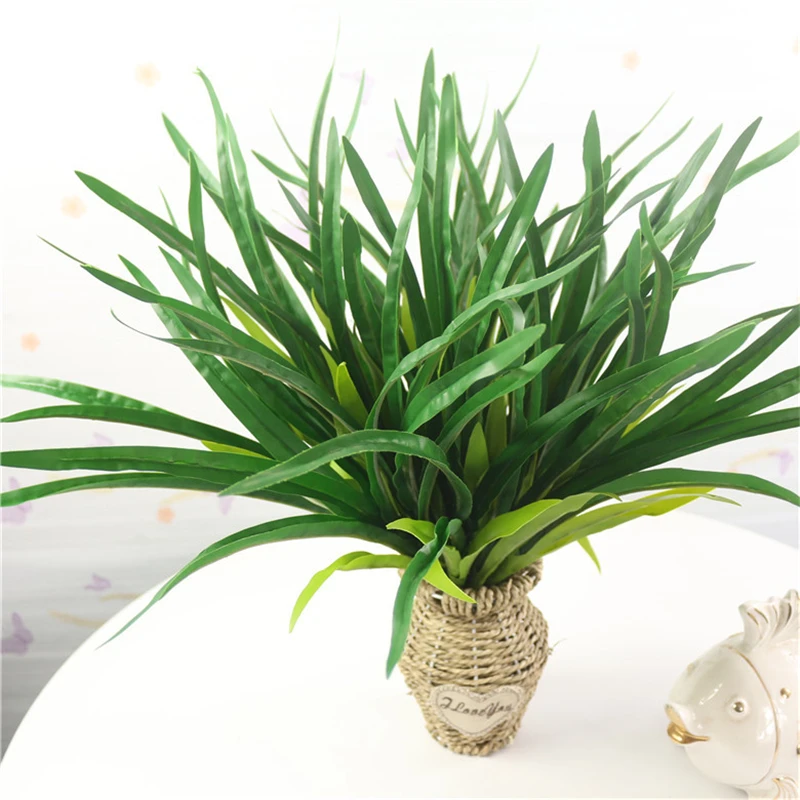 1 шт Искусственный искусственная Орхидея пластиковые зеленые листья flores Цветы DIY