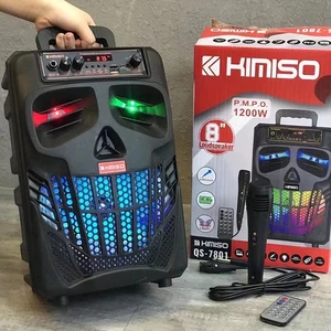 kimiso big power bluetooth speaker portable wireless column stereo subwoofer bass party speakers with microphone family karaoke