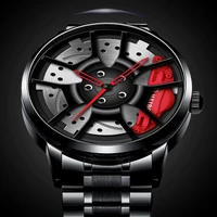 fashion mens car wheel watches luxury men sports waterproof quartz wrist watch male business stainless steel wheel hub watches