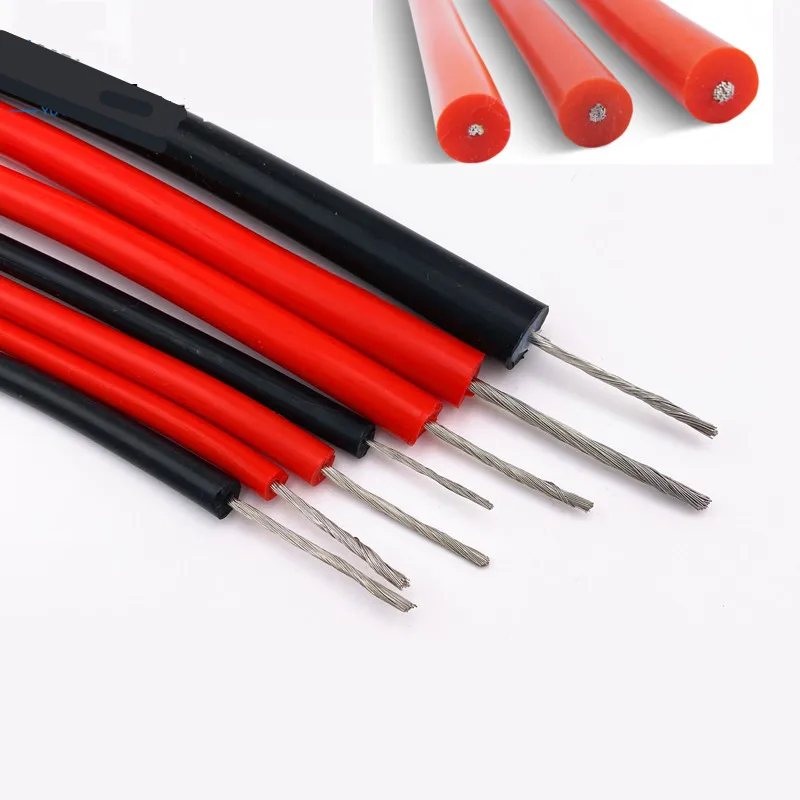 

High Voltage Wire 18 AWG 25KV 30KV 40KV Silicone Tinned Copper Core 20/13/11/9/17AWG 16AWG Automotive Ignition Wire