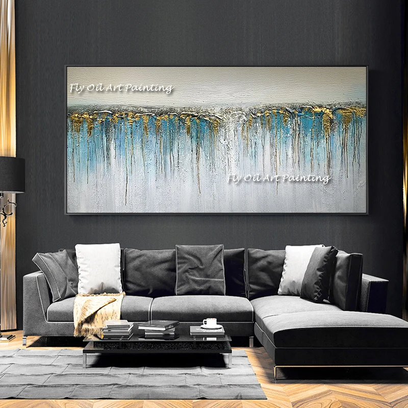 

Large Handpainted Abstract Modern Canvas Gold Art Paintings on The Wall Canvas Pictures Wall Decor for Living Room Decor