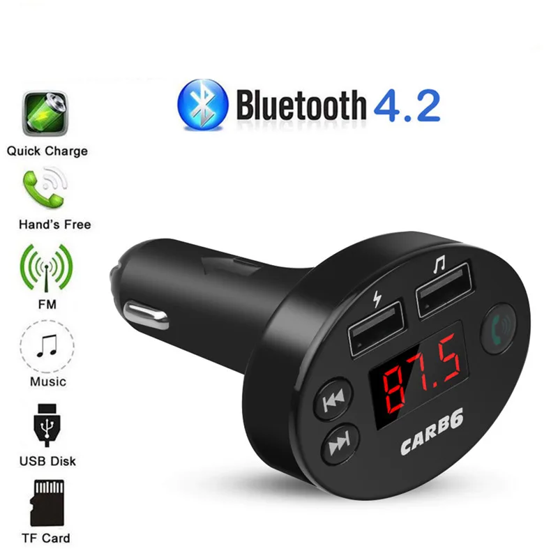 Автомобильный комплект громкой связи 3 1 А два порта USB AUX Bluetooth 4 2 FM передатчик