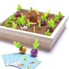 Деревянные игрушки Монтессори для детей, морковь, шахматы на память, раннее обучение, игра-пазл с сопоставлением цветов для дошкольников, наблюдение, Обучающие игрушки-пазлы