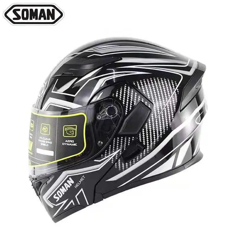 DOT Bluetooth гарнитура двойной козырек анфас шлем мотоциклетные шлемы rbike Capacetes Moto Cascoes - Цвет: Black white