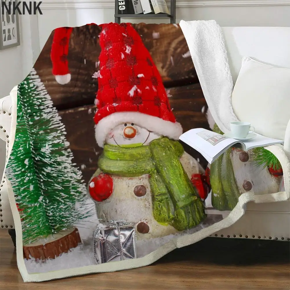 

NKNK Brank рождественское одеяло s, снеговик, тонкое одеяло, Рождество, для кровати, улицы, постельное белье, плед, одеяло Sherpa, Новинка