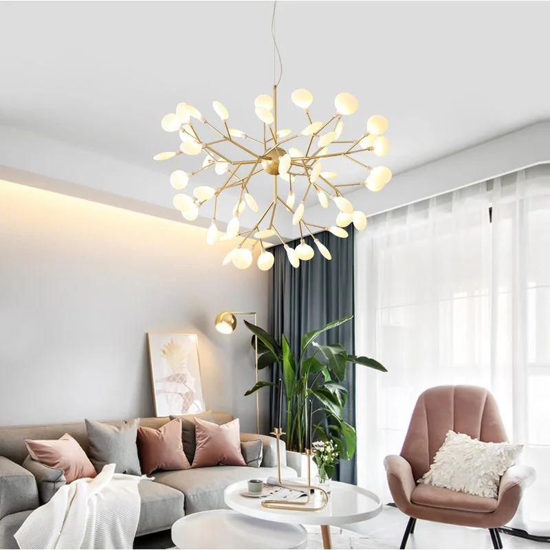 

Modern Led Ceiling Chandelier Firefly Hanging Lights Tree Branch Lamp Decorative Living Room Chandelies For Kitchen Home Decor