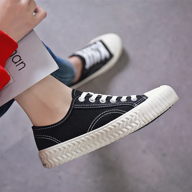 

Luxury Brand Woman Vulcanize Shoes 2022 New Shoes for Women Sneakers Lace-up Shallow Breathable Casual Canvas Lady Shoes Women