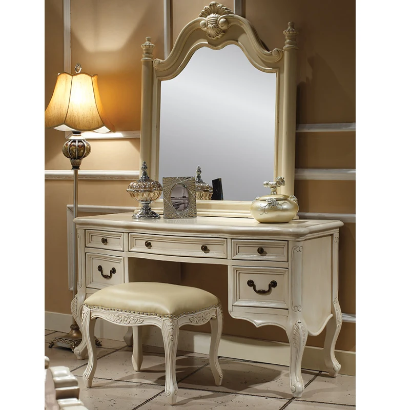 Деревянный роскошный столик в американском стиле туалетный с зеркалом Комод