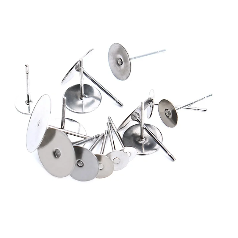 Пустая основа для сережек-гвоздиков пустая из нержавеющей стали с кабошоном 3-12