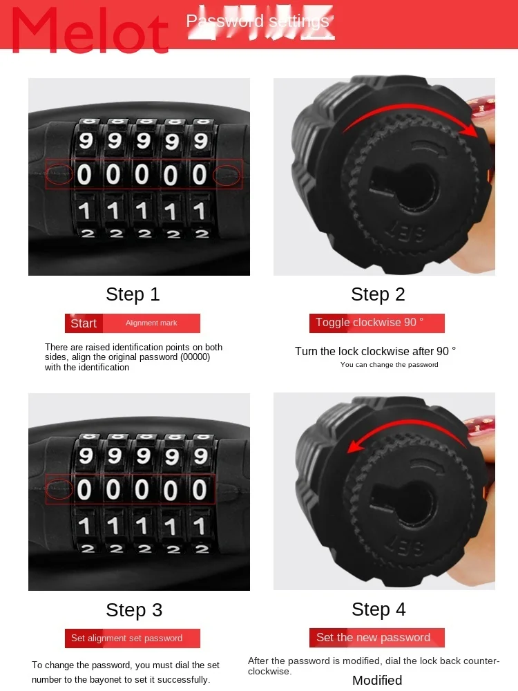 

Bicycle Lock Password Lock Anti-Theft Dead Flying Mountain Bike Road Bike Wire Lock Electric Car Cable Lock Bicycle Accessories