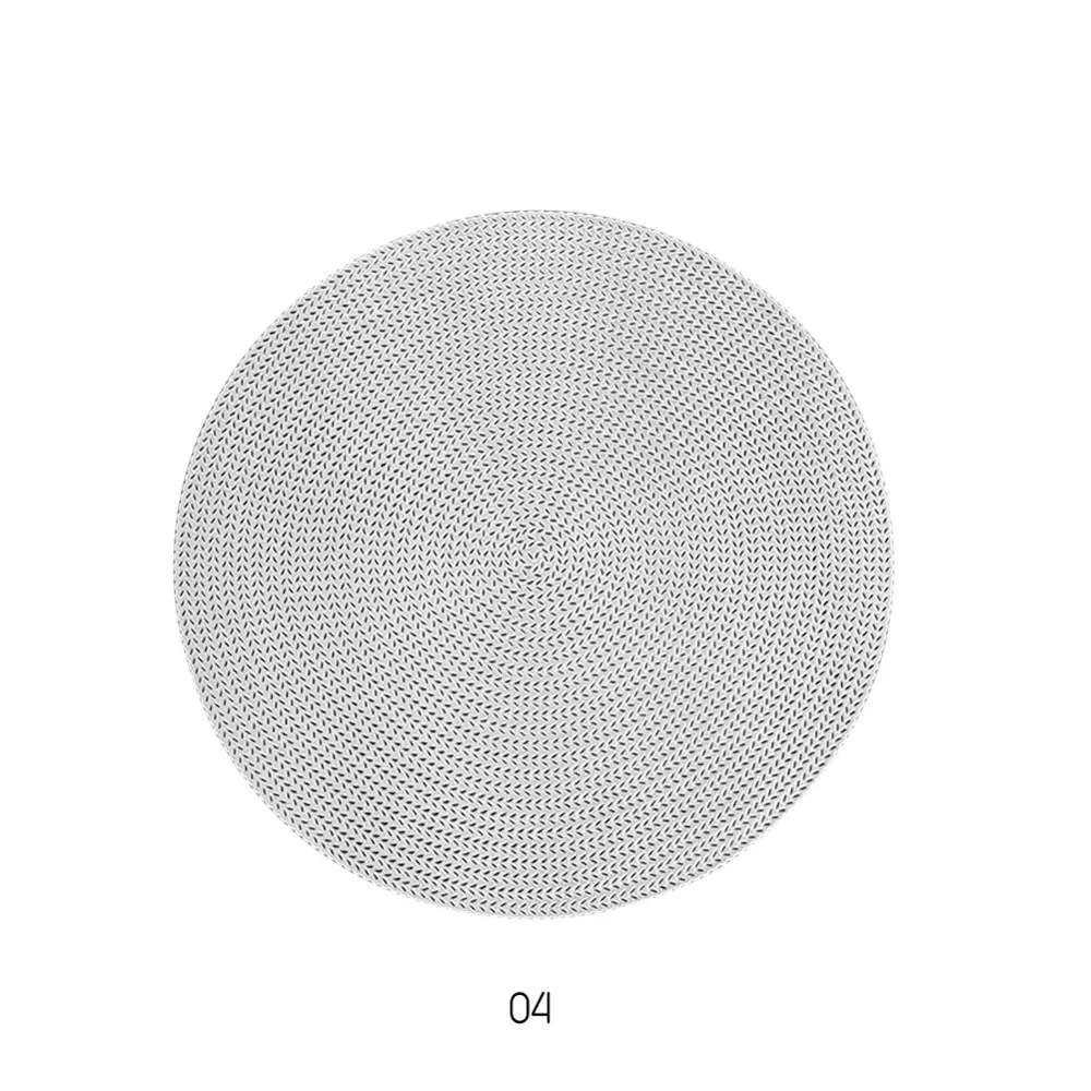 4 Styles 38cm Hotel Restaurant Round PVC Placemat Cocktail napkin Napkin Nordic Anti-scalding Insulation Table Mat Steak Pad - Цвет: Silver