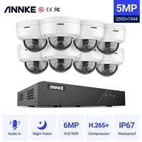 annke 8ch fhd 5mp poe network video security system h 265 6mp nvr with 8x 5mp waterproof surveillance poe cameras with audio in