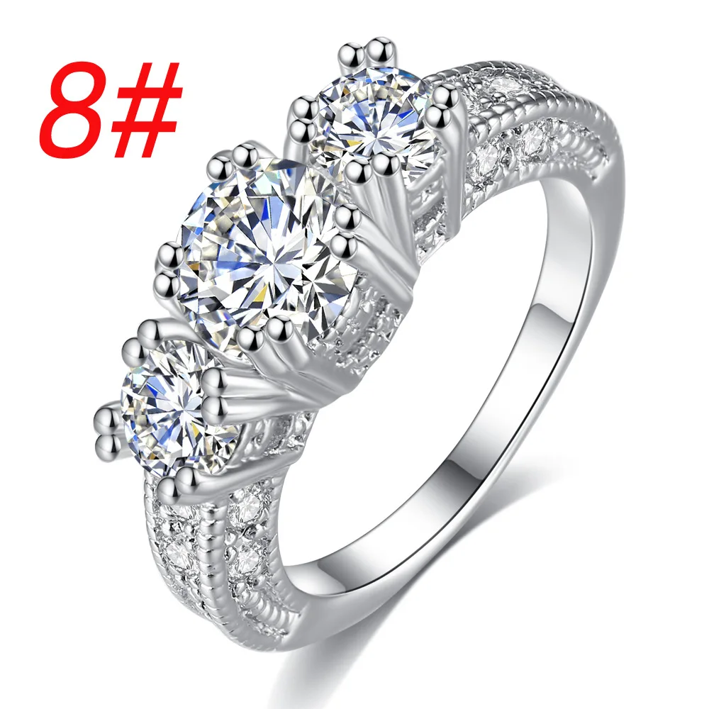 

YVV58 925 Sterling Silver zircon ring women's wedding ring