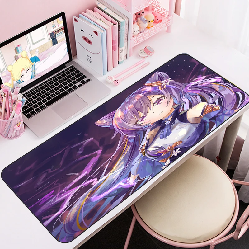 

MRGLZY Notepadcking Gamers Desktop Keyboard Non-slip Mouse Pad Anime Yuanshen Big Mouse P Carpetrgb mousepad diy custom mousepad