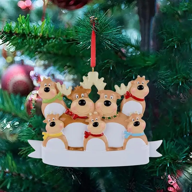

Christmas Reindeer Ornament Resin Elk Pendant DIY Best Wishes Sculpture Pendants New Year Gifts Home Christmas Decoration Tool