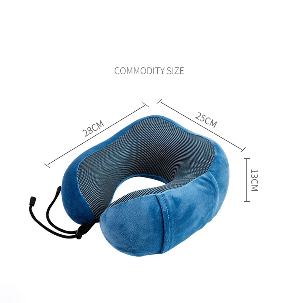 Дорожная подушка из пены с эффектом памяти для шеи самолетов автомобиля офиса