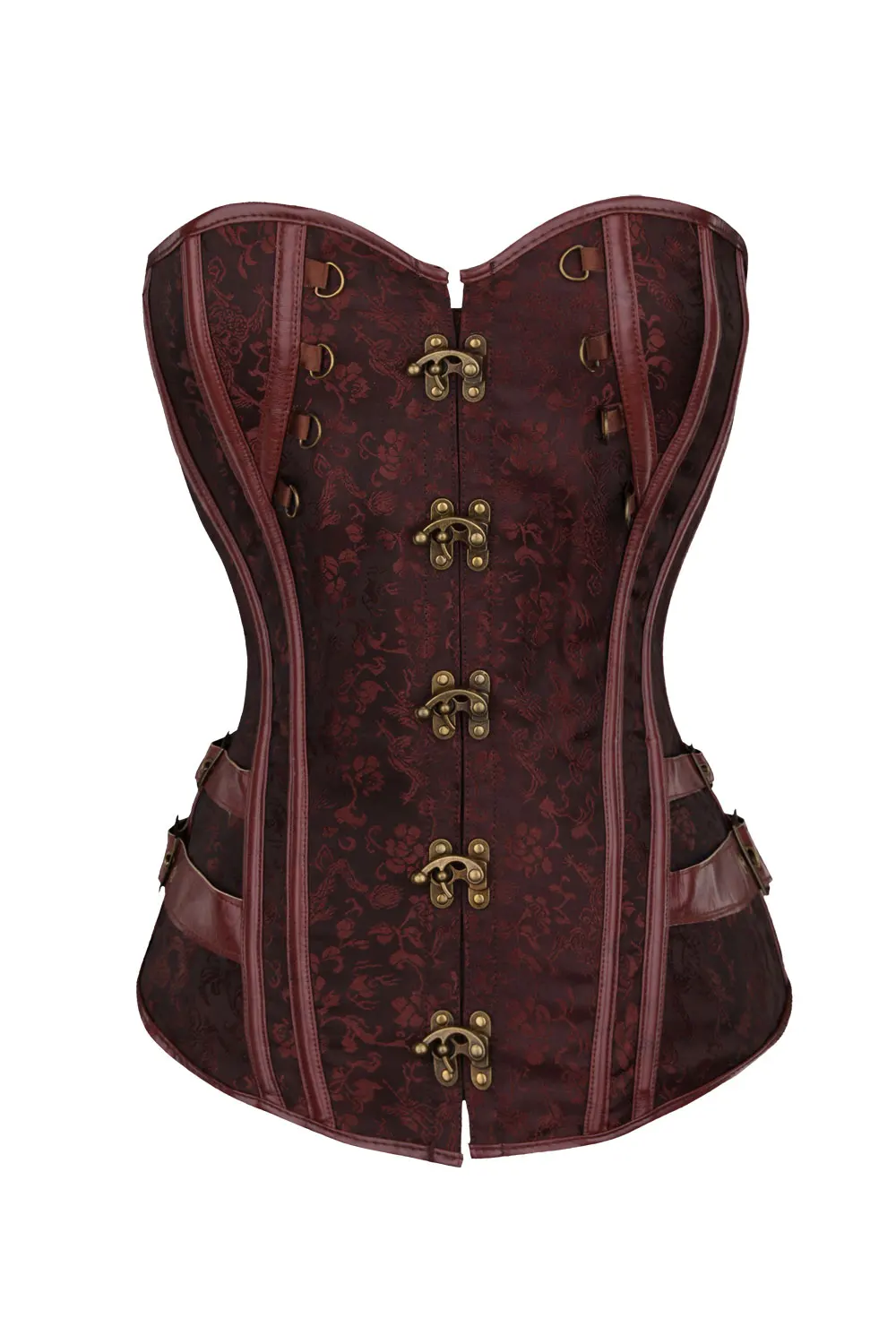 Корсет для талии жаккардовый на шнуровке со стальными косточками топ-корсет