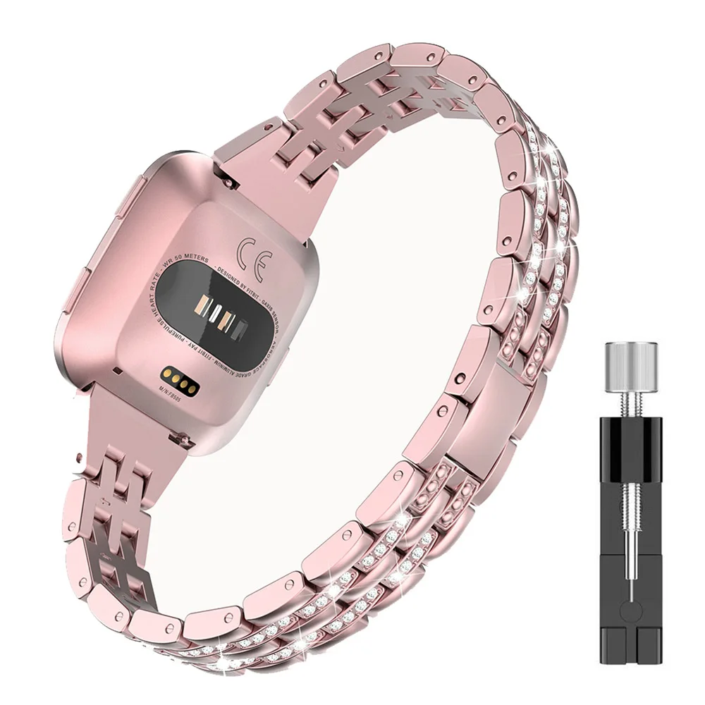 

Wearlizer для Fitbit Versa band, женские Сменные Металлические браслеты для Fitbit Versa, аксессуары с Стразы