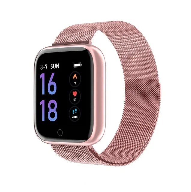 Rose steel T80, Bluetooth, умные часы для женщин, пульсометр, водонепроницаемые, Смарт-часы для Apple, IPhone, Xiaomi, монитор сердечного ритма, фитнес-трекер - Цвет: Rose steel
