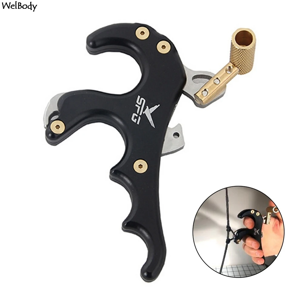 

Спусковой суппорт для лука на 4 пальца для использования на улице блочный лук для стрельбы из лука Аксессуары для охоты и стрельбы