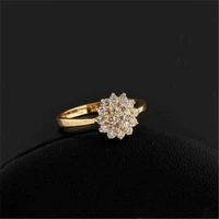 ring size 7 9 trendy finger wedding ring rhinestone zircon fashion flower band women engagement party