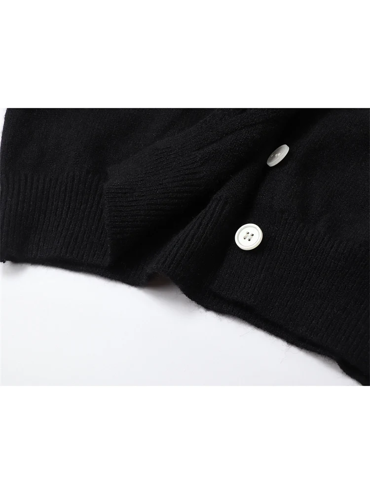 Женский трикотажный кардиган с принтом повседневный винтажный Свитер оверсайз