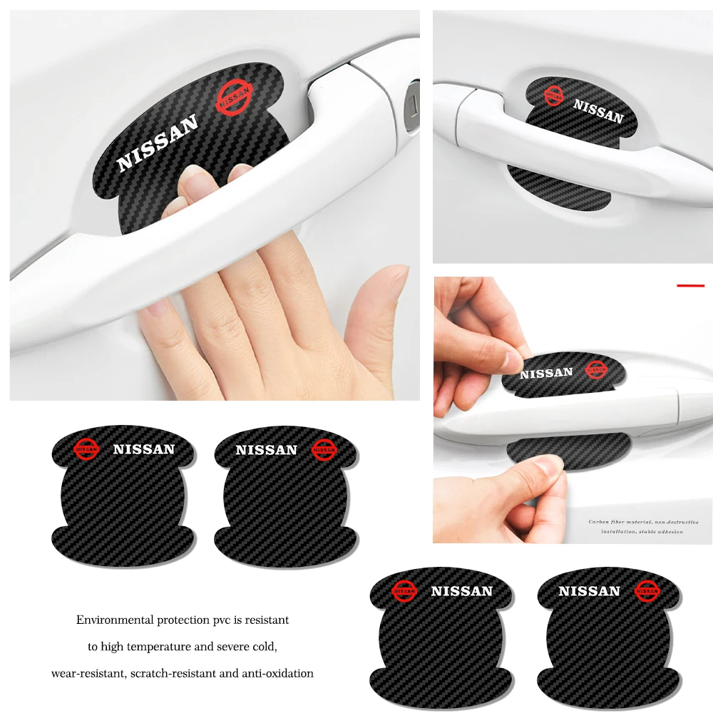 

4pcs Car Door Handle Anti-scratch Protective Film Vinyl Car Stickers For NISSAN Tiida Teana ALTIMA SYLPHY MURANO KICKS QASHQAI