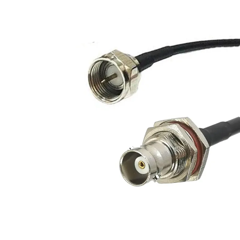 

50cm BNC Female Jack F Male Plug RF Coaxial Connector RG174 Cable Adapter