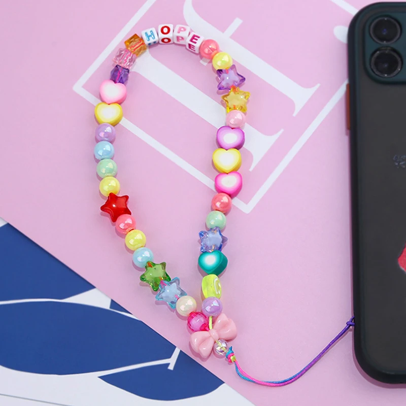 

UILZ Simulated Pearl Fruit Bead Chain Lanyard Strap Cord for Mobile Phone Anti-lost Chain for Women Cellphone Accessories