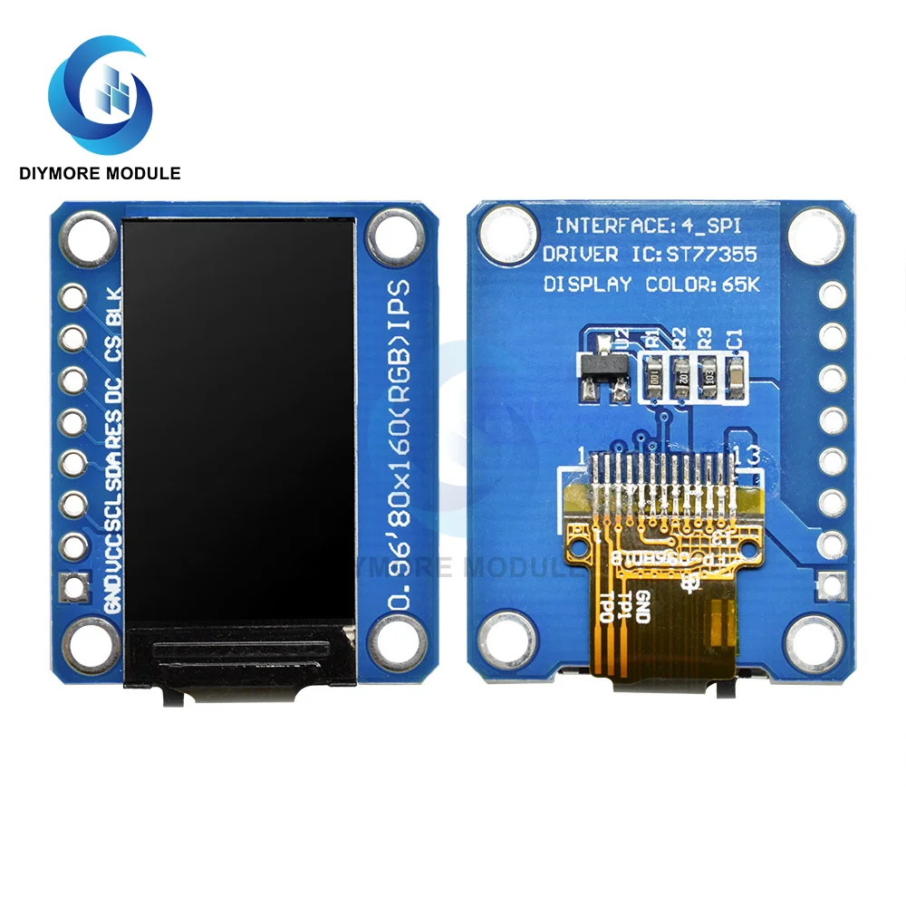 0.96 inch IPS LCD Display Module Full Color Screen ST7735S Driver SPI Serial Interface 3.3V For Arduino
