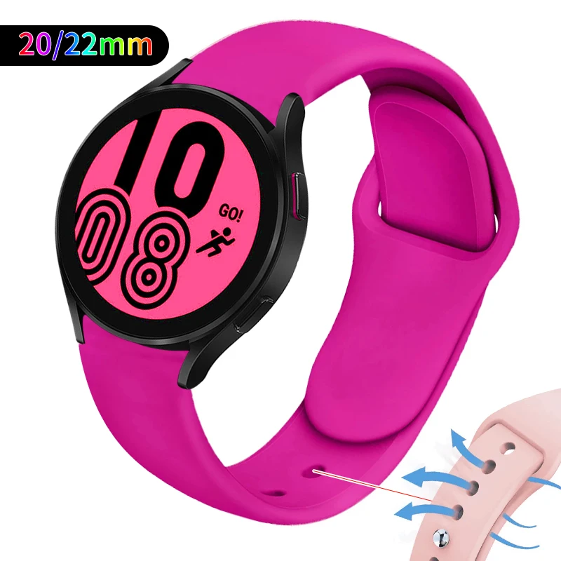 

20/22mm strap For Samsung Galaxy watch 4 classic 46/42mm 40/44mm Gear S3 Silicone Active 2 bracelet for Huawei GT 2/2e/pro band