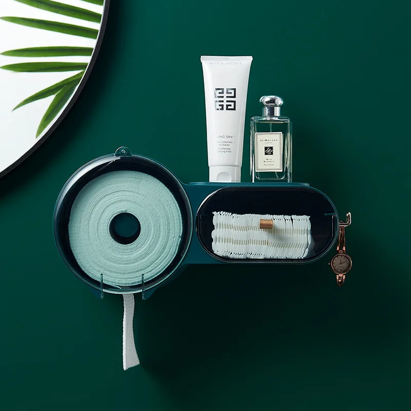 

Wash Towel Storage Box Bathroom Storage Wall-mounted Bathroom Toilet With Cover Dustproof And Free Punching Wash Towel Rack