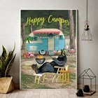 Картина для вышивки крестиком Happy Campers, картина из квадратных страз с изображением медведя, барбекю, открытых дверей, летний декор для стен