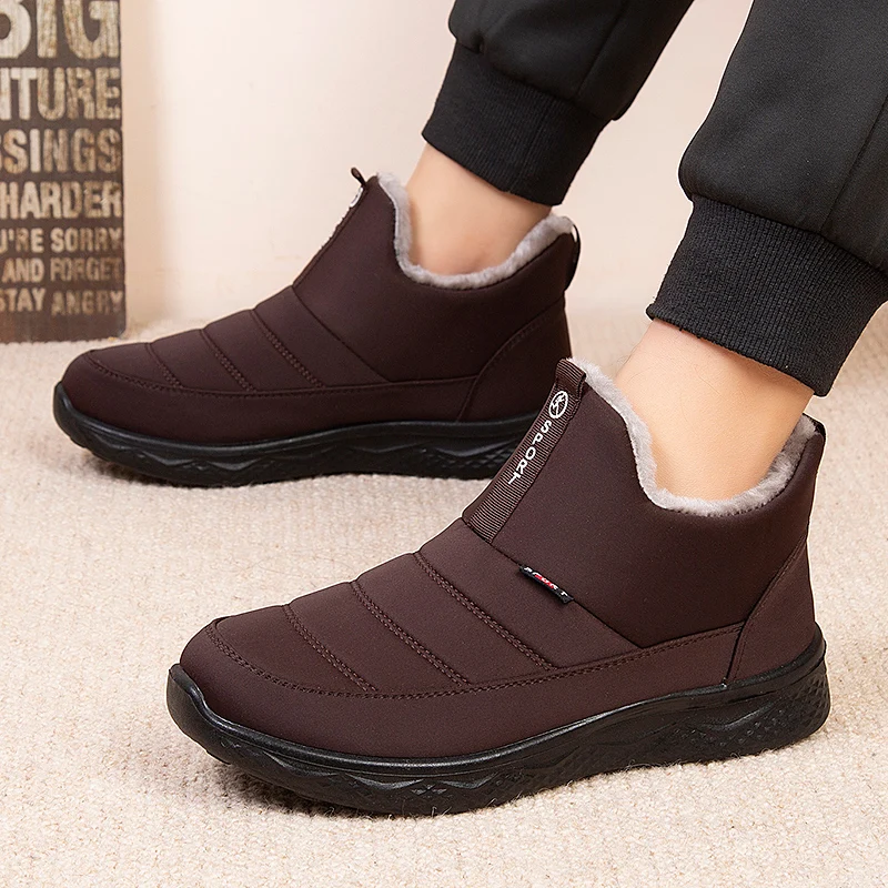 

2021 Winter Men Shoes For Men Boots Thick Fur Warm Ankle Boots For Men Footwear Waterproof Snow Boots Botas Hombre Light