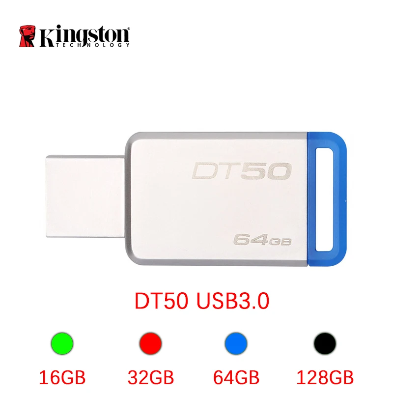 DT50 Kingston DT50 USB 3,0 USB флеш-накопитель 16 ГБ флеш-накопитель 128 ГБ 32 ГБ флеш-накопитель 64 Гб металлическая ручка-накопитель DT104 USB2.0 карта памяти U - Цвет: DT50