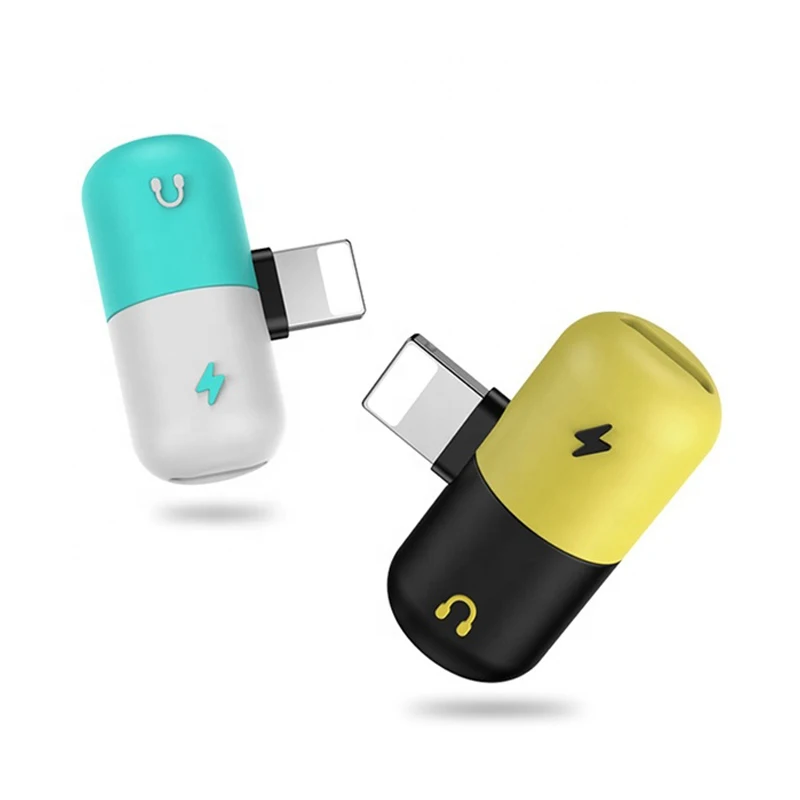 2 в 1 Мини капсульный адаптер IOS разделитель аудио двойные порты поддержка